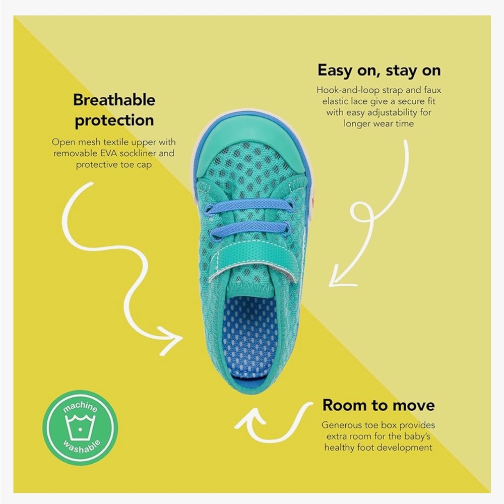 See Kai Run Saylor Sneaker Toddler Size 6 Breathable Mesh Velcro Shoes 2 Pairs - Picture 6 of 10